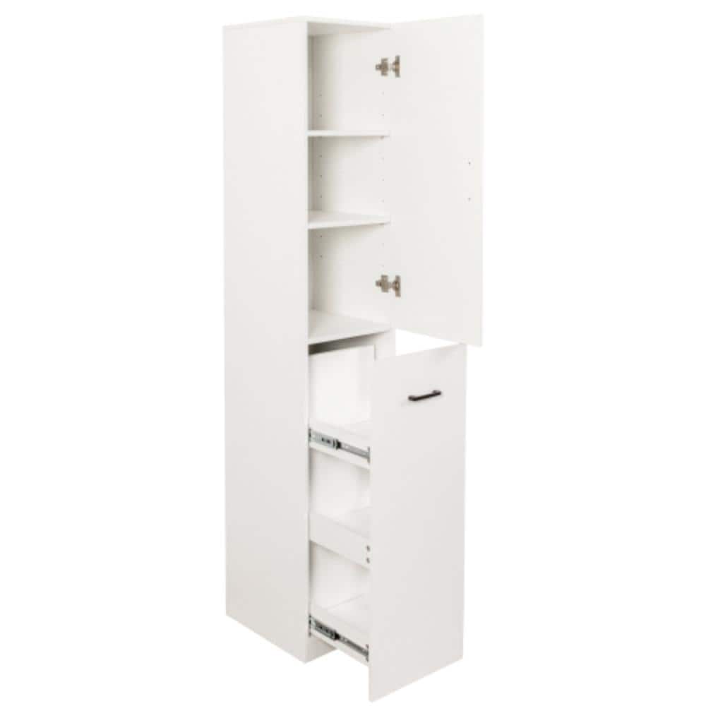 Unbranded 13.7 in. W x 15.16 in. D x 70.87 in. H Bathroom White Linen Cabinet