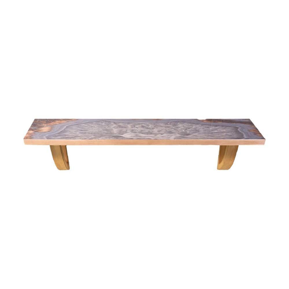 HomeRoots 24 in. W x 3 in. H x 9 in. D Wood Rectangular Shelf in Gray