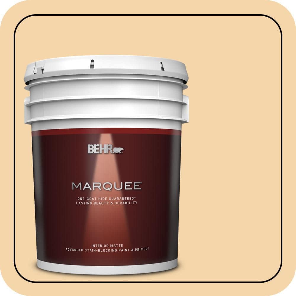 BEHR MARQUEE 5 gal. #PPU6-08 Pale Honey Matte Interior Paint & Primer