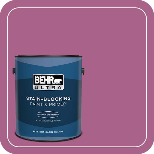 BEHR ULTRA 1 gal. #690B-6 Wild Mulberry Extra Durable Satin Enamel Interior Paint & Primer (2)