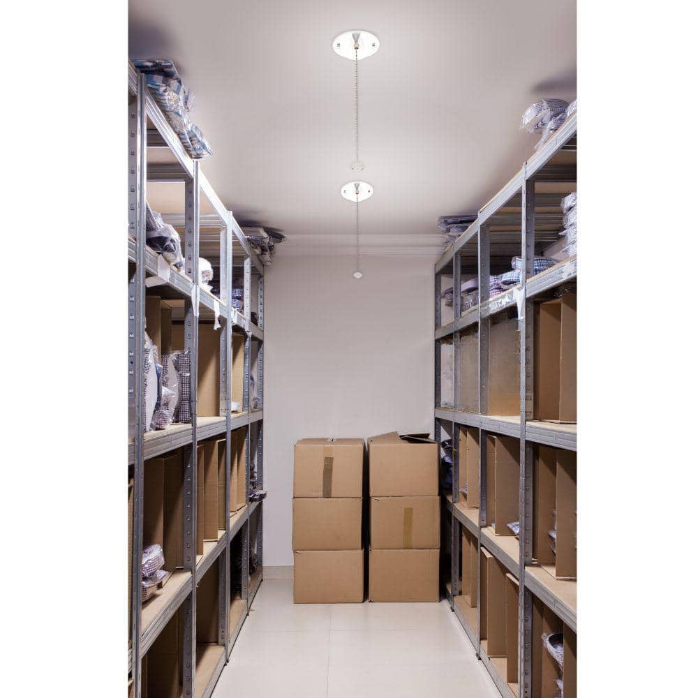 Commercial Electric 5 in. Closet Light with Pull Chain Utility Light Lampholder LED Flush Mount 650 Lumens 7W Bright White 4000K (3)