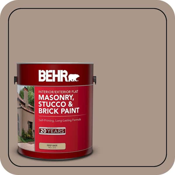 BEHR 1 gal. #N230-4 Chic Taupe Flat Interior/Exterior Masonry, Stucco and Brick Paint (2)