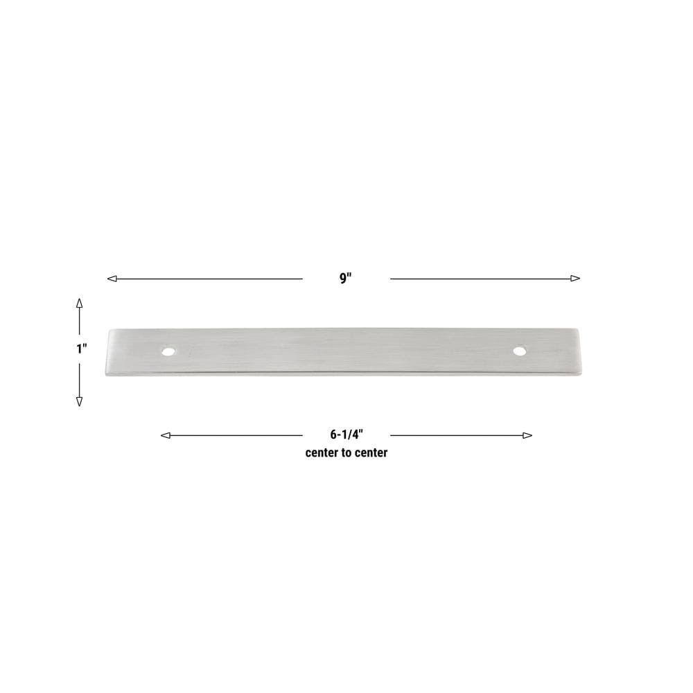 GLIDERITE 9 in. Squared Cabinet Backplate 6-1/4 in. Center to Center, 9342-160-SN (3)