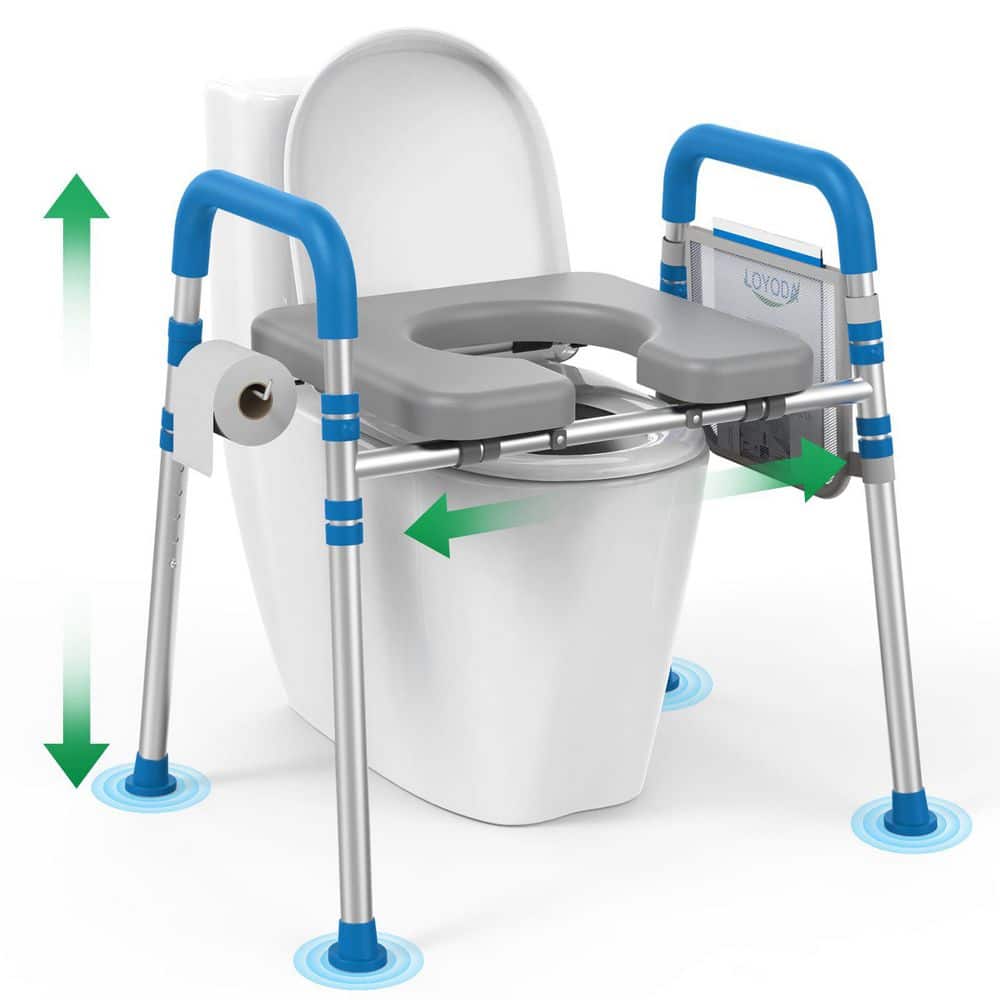 Wudkey Adjustable Height and Width Elevated Toilet Seat, Raised Toilet Seat with Handles for Seniors, Fit Any Toilet (2)
