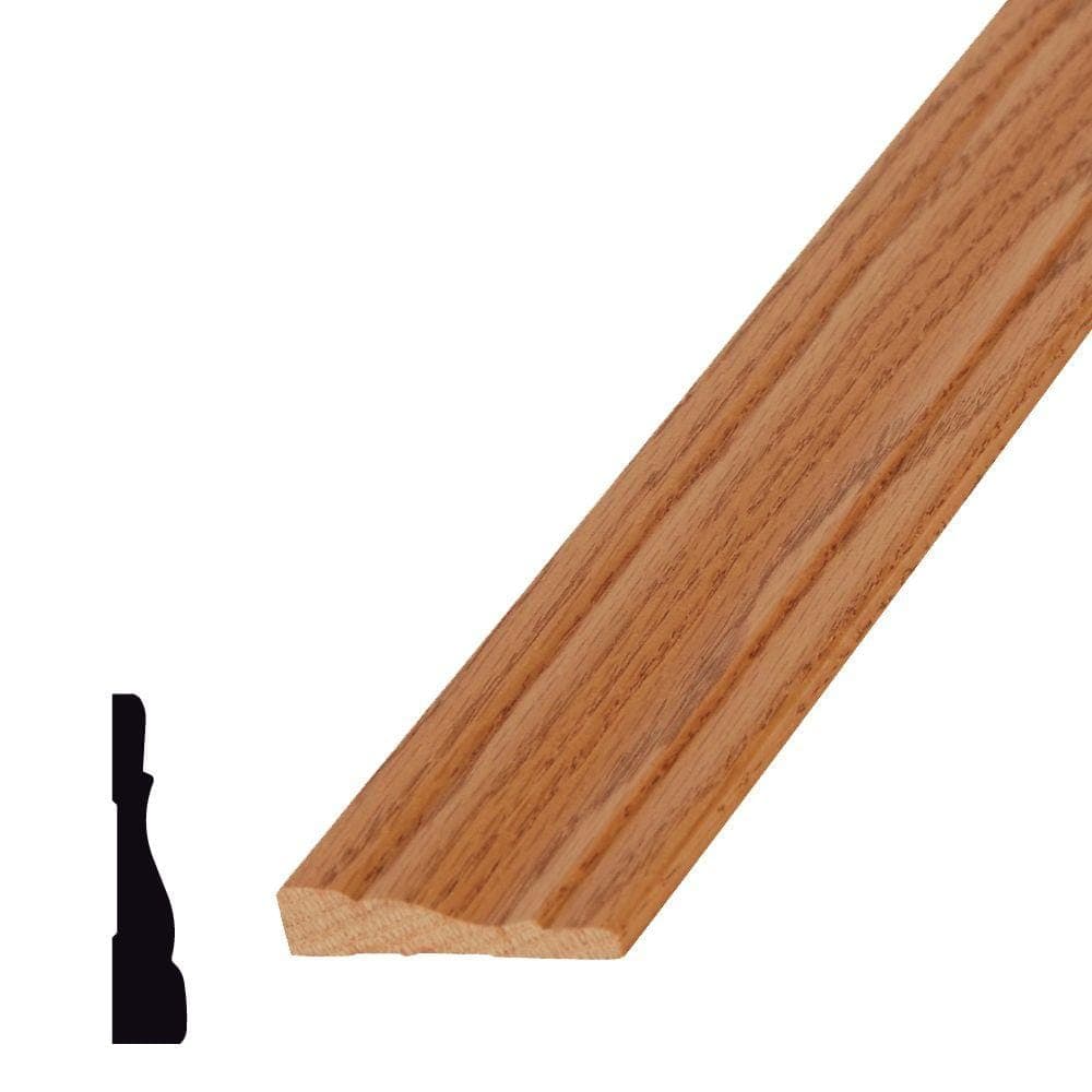 HOUSE OF FARA 1/2 in. D x 2-1/4 in. W x 84 in. L Prefinished Red Oak Wood Stained Golden Oak LWM356 Casing Moulding (1)