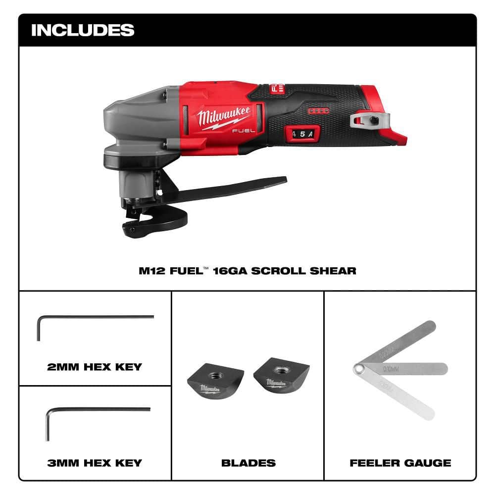 Milwaukee M12 FUEL 12V Lithium-Ion 16 Gauge Scroll Shear (2)