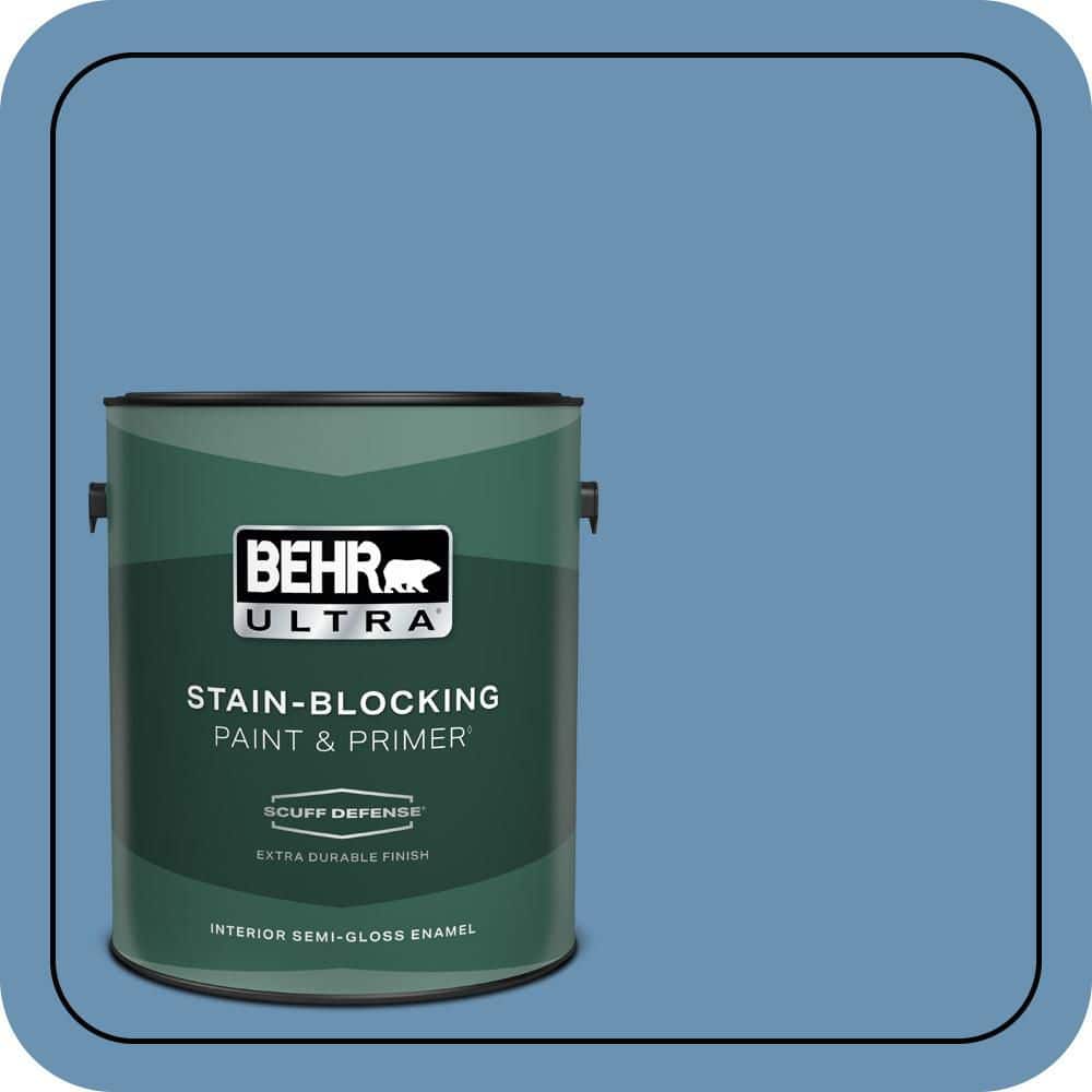 BEHR ULTRA 1 gal. #M510-4 Brittany Blue Extra Durable Semi-Gloss Enamel Interior Paint & Primer