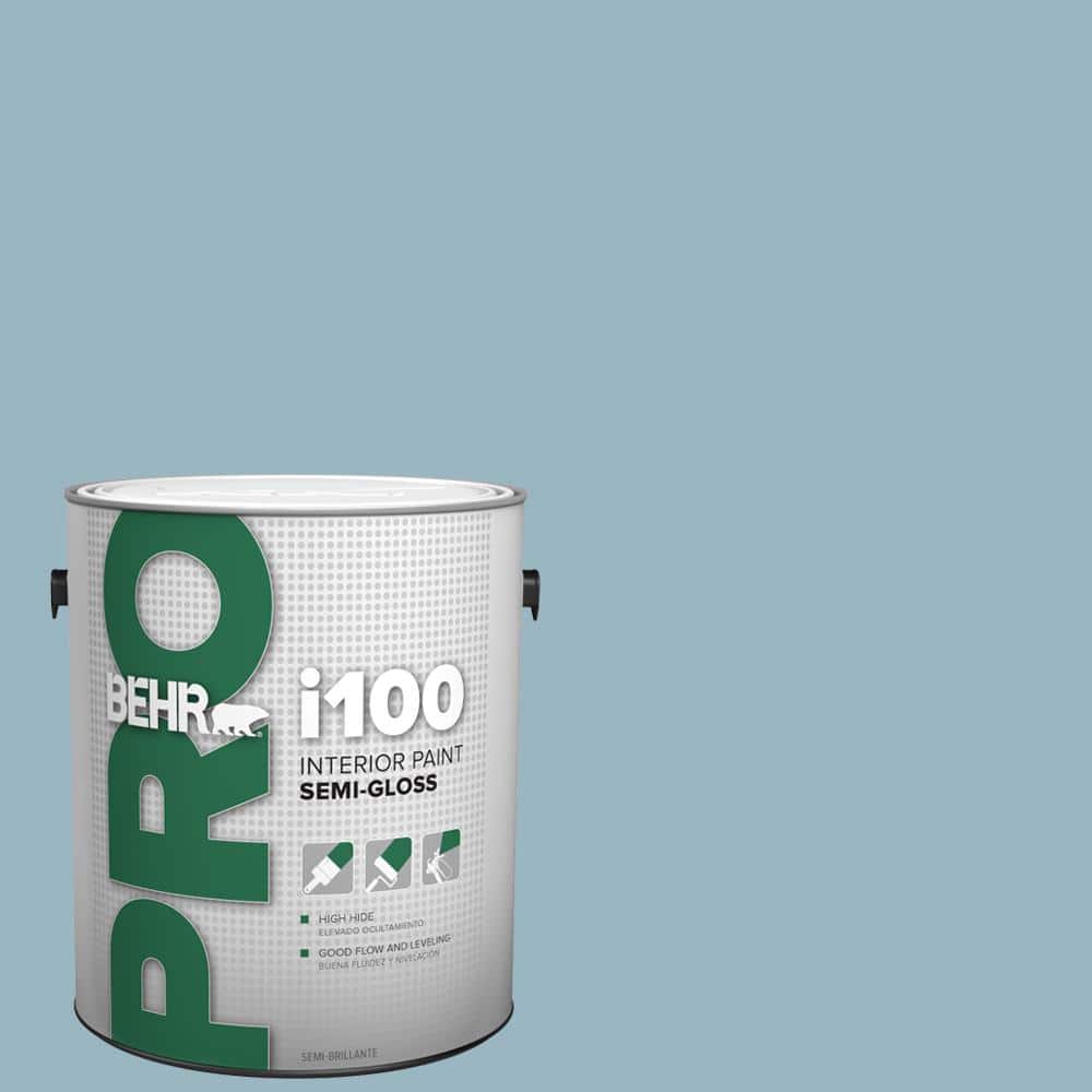 BEHR PRO 1 gal. #S470-3 Peaceful Blue Semi-Gloss Interior Paint (1)