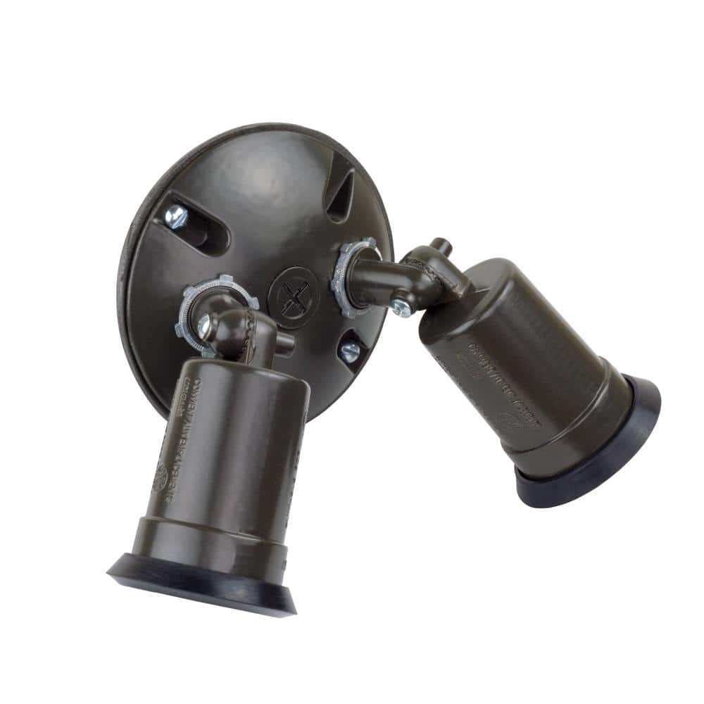 Commercial Electric Bronze Outdoor Flood Light Weatherproof Lampholder with External Rubber Gasket and Cover (2)