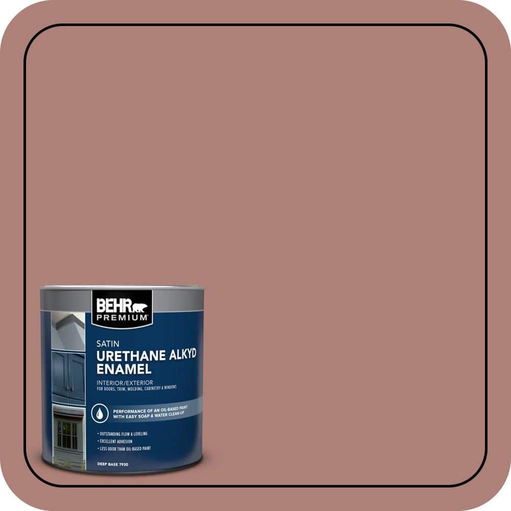 BEHR PREMIUM 1 qt. #S170-5 Smoke Bush Rose Satin Enamel Urethane Alkyd Interior/Exterior Paint