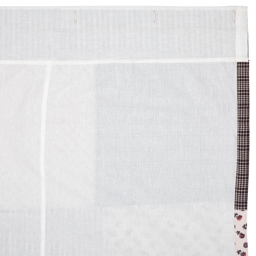VHC BRANDS Florette 72 in Light Taupe Brown Mauve French Country Patchwork Shower Curtain (2)