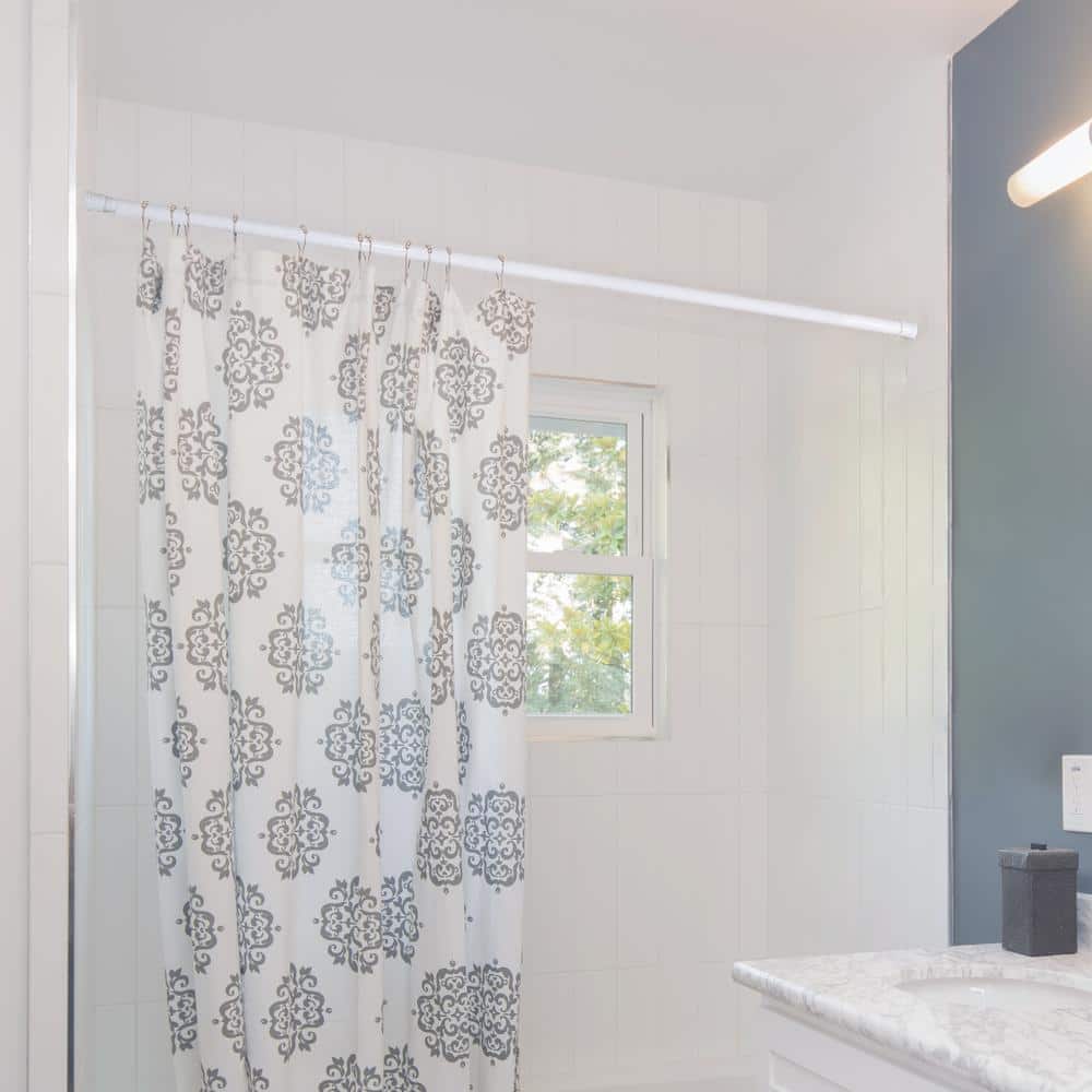 Design House 36 in. - 63 in. Steel Adjustable Shower Curtain Rod in White (3)