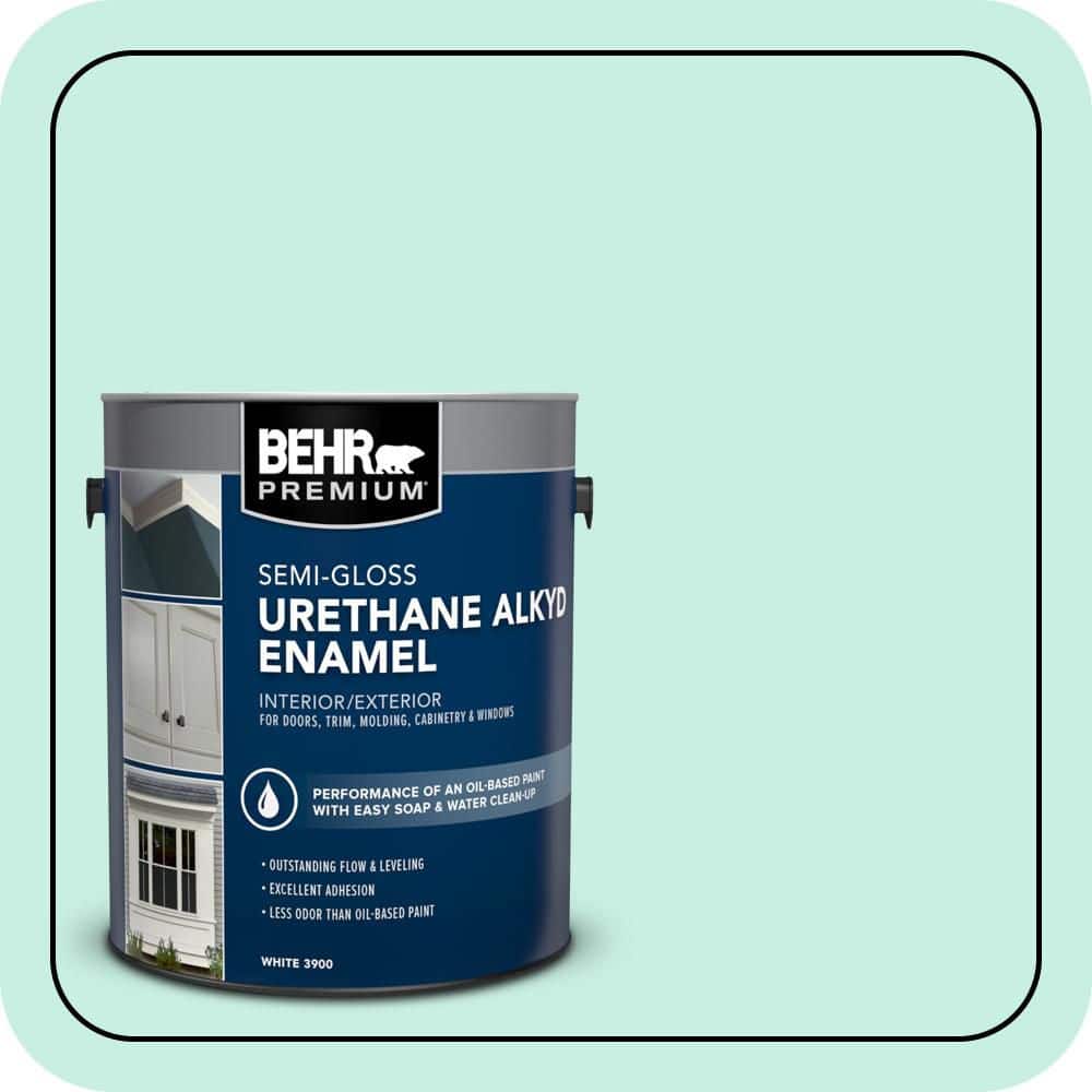 BEHR PREMIUM 1 gal. #P430-1 Summer House Urethane Alkyd Semi-Gloss Enamel Interior/Exterior Paint (1)