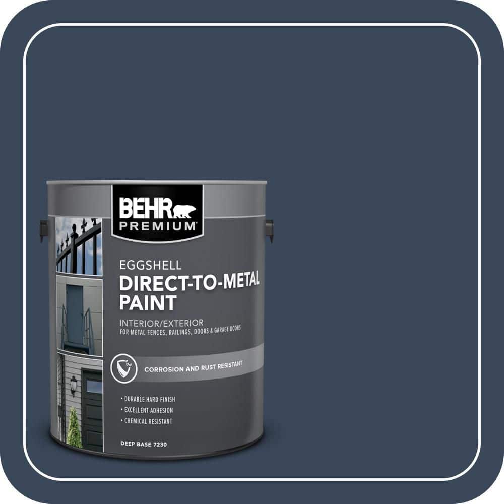 BEHR PREMIUM 1 gal. #M500-7 Very Navy Eggshell Direct to Metal Interior/Exterior Paint