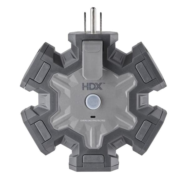 HDX 15 Amp 5 Outlets Power Hub, Grey (2)