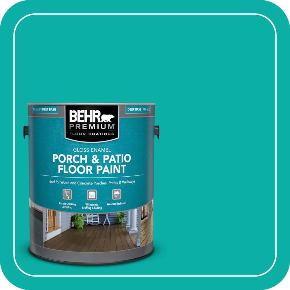 BEHR PREMIUM 1 gal. #490B-5 Cozumel Gloss Enamel Interior/Exterior Porch and Patio Floor Paint