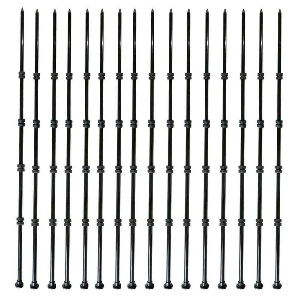 KIWDZFU 3.6 ft. Garden Fence Posts Heavy Glass Fiber 11mm Diameter Temporary Fencing Electric Fence Posts in Black, (20-Pack) (1)