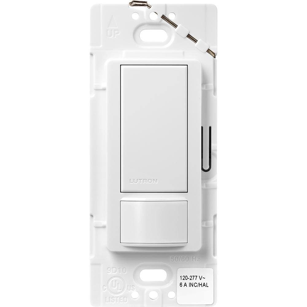 Lutron Maestro Dual Voltage Vacancy Sensor Switch, 6-Amp/Single-Pole, White (MS-VPS6M2-DV-WH) (1)