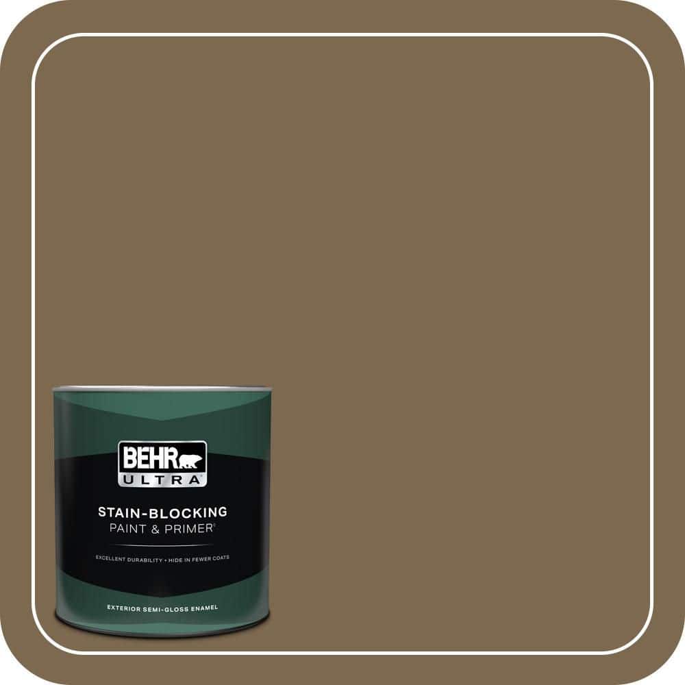 BEHR ULTRA 1 qt. #N300-7 Mayan Ruins Semi-Gloss Enamel Exterior Paint & Primer