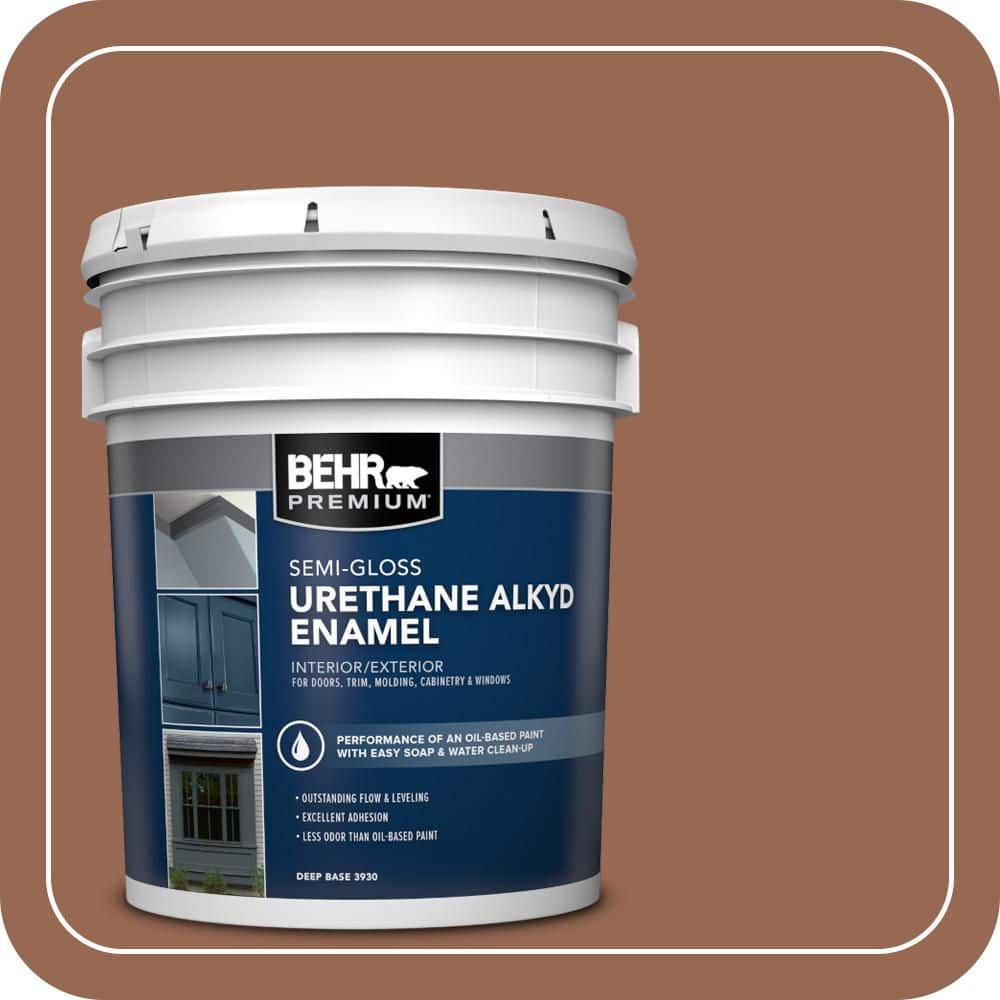 BEHR PREMIUM 5 gal. #AE-11 Rusty Wire Urethane Alkyd Semi-Gloss Enamel Interior/Exterior Paint