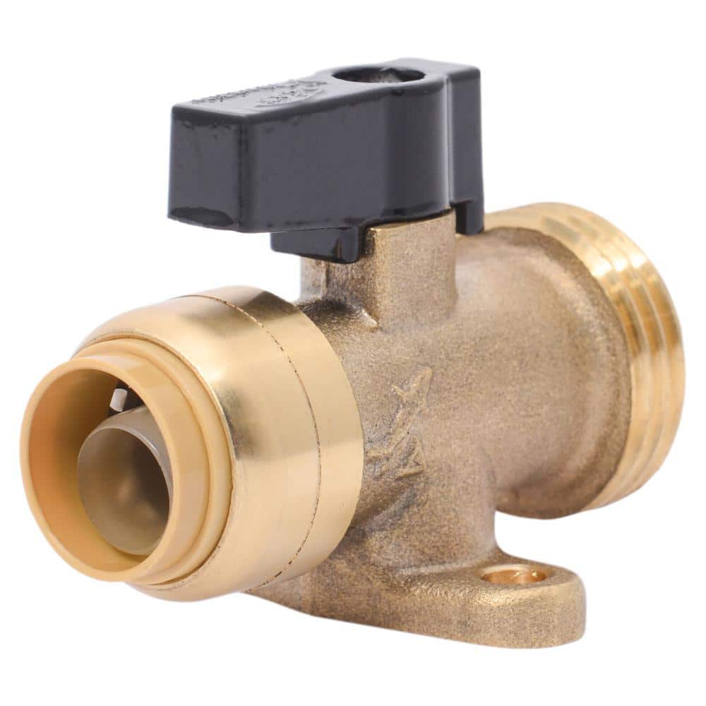 SharkBite 1/2 in. Push-to-Connect x 3/4 in. MHT Brass Washing Machine Straight Valve
