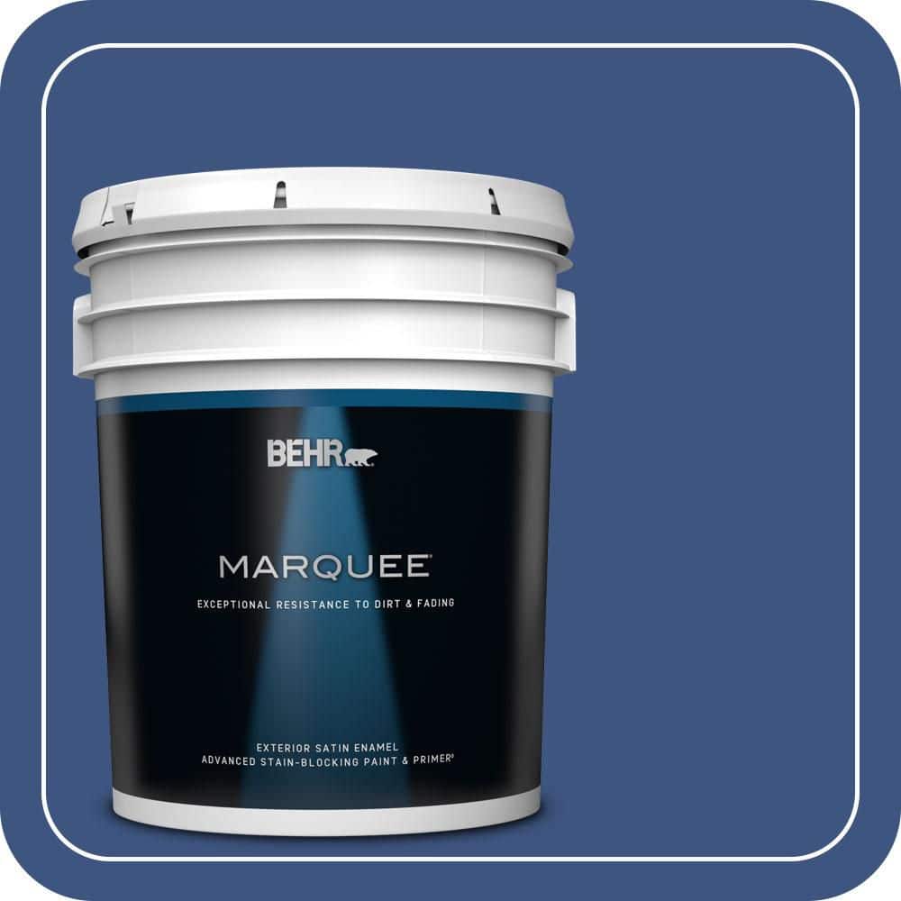 BEHR MARQUEE 5 gal. #S-G-600 Deep Azure Satin Enamel Exterior Paint & Primer