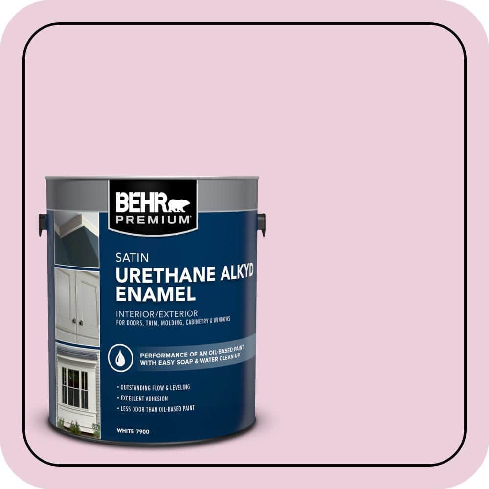 BEHR PREMIUM 1 gal. #M130-2 Creamy Freesia Urethane Alkyd Satin Enamel Interior/Exterior Paint