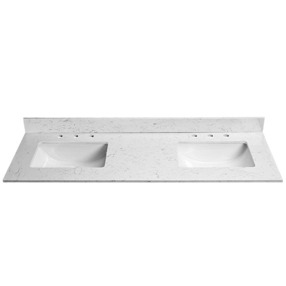 JimsMaison 60 in. Undermount Sink Basin Ceramic Bathroom Sink in White (3)