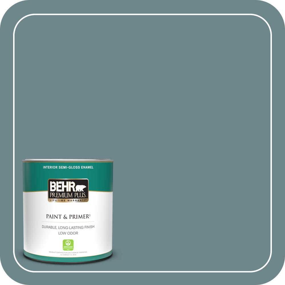 BEHR PREMIUM PLUS 1 qt. #MQ6-03 Winter In Paris Semi-Gloss Enamel Low Odor Interior Paint & Primer
