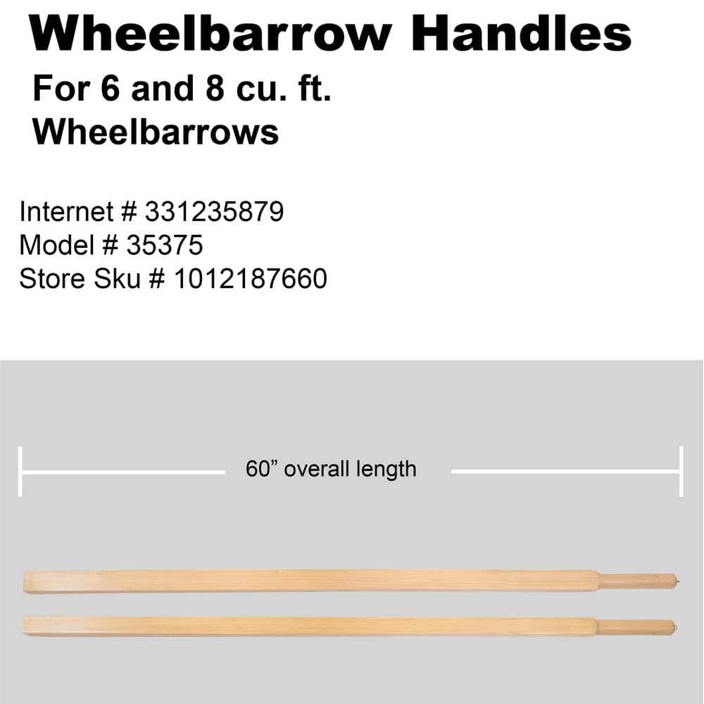 PRIVATE BRAND UNBRANDED 60 in. Wheelbarrow Wood Replacement Handle (3)
