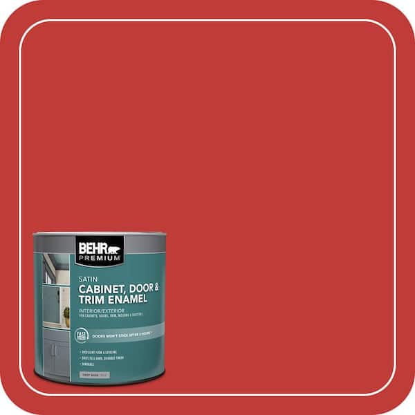 BEHR PREMIUM 1 qt. #P150-7 Flirt Alert Satin Enamel Interior/Exterior Cabinet, Door & Trim Paint (2)