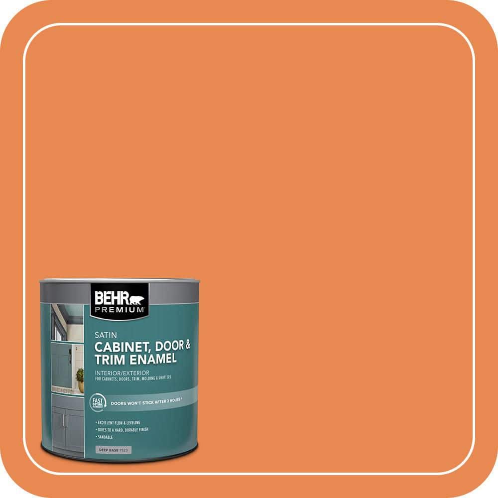 BEHR PREMIUM 1 qt. #P210-6 Mandarin Satin Enamel Interior/Exterior Cabinet, Door & Trim Paint