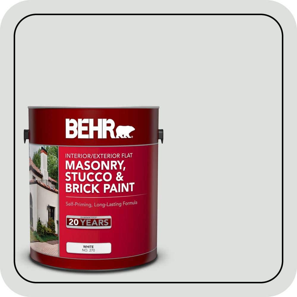 BEHR 1 gal. #BL-W11 Tinsmith Flat Masonry, Stucco and Brick Interior/Exterior Paint (1)