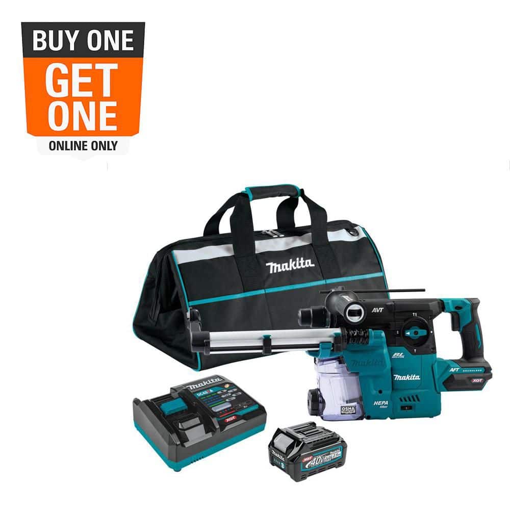 Makita 40V max XGT Brushless Cordless 1-3/16 in. Rotary Hammer Kit with Extractor, AFT, AWS Capable (4.0Ah) (1)