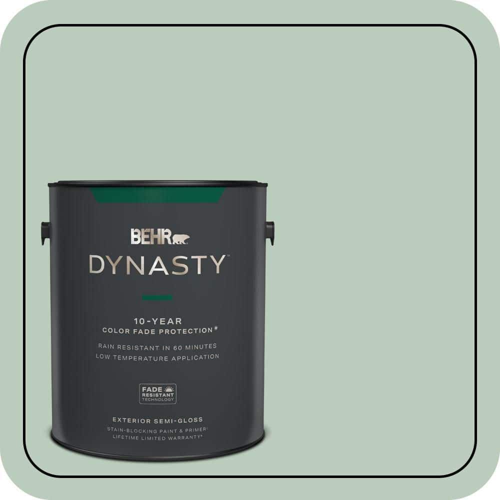 BEHR DYNASTY 1 gal. #MQ3-49 Jade Tinge Semi-Gloss Exterior Stain-Blocking Paint & Primer