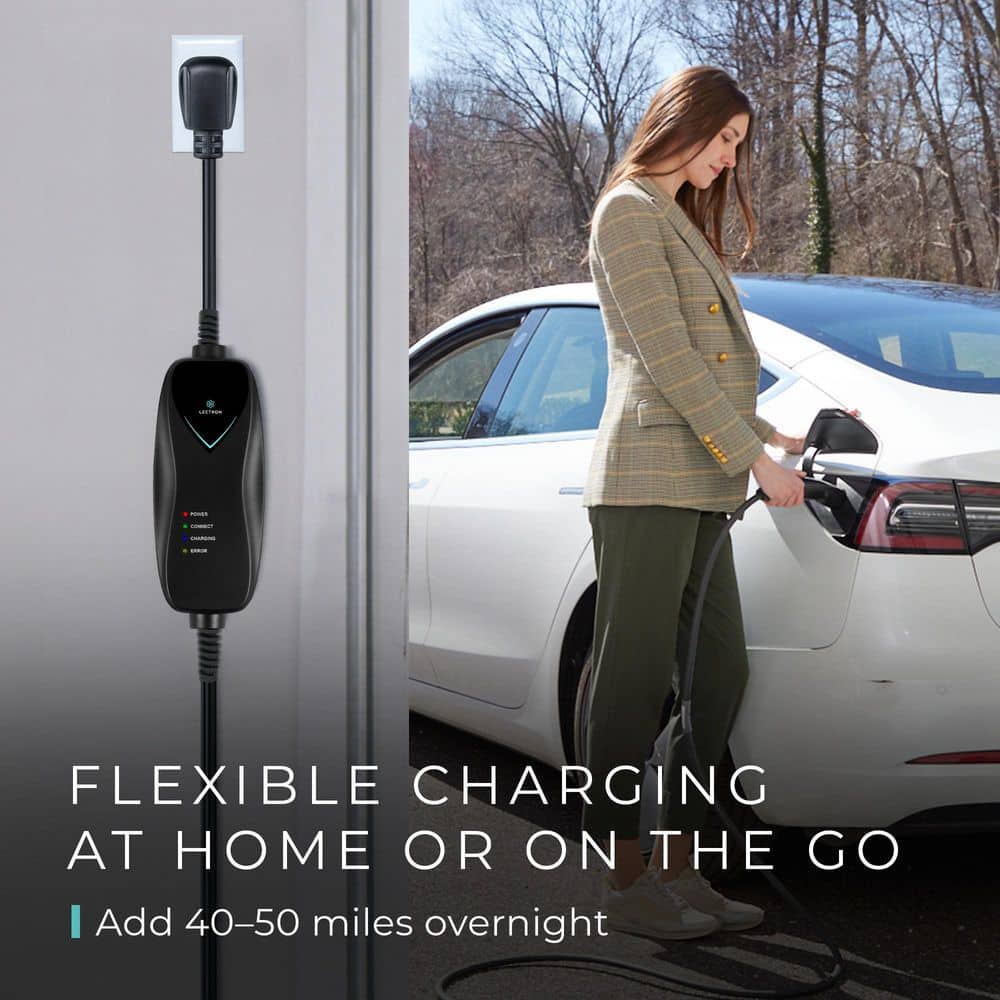LECTRON Level 1 NACS EV Charger with WiFi, 15A, NEMA 5-15 Plug, 16 ft. Cord (4)