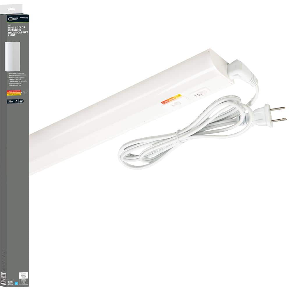 Commercial Electric Plug-In 36 inch Linkable LED Undercabinet Light Task Under Counter Kitchen Lighting 3 Color Temperature Options (2)