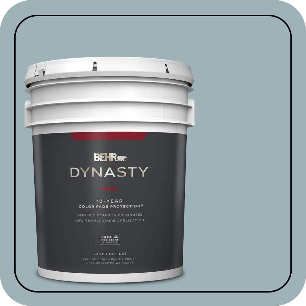 BEHR DYNASTY 5 gal. #540E-3 Blue Fox Flat Exterior Stain-Blocking Paint & Primer