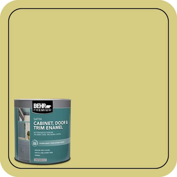 BEHR PREMIUM 1 qt. #P350-4 Spring Grass Satin Enamel Interior/Exterior Cabinet, Door & Trim Paint (2)