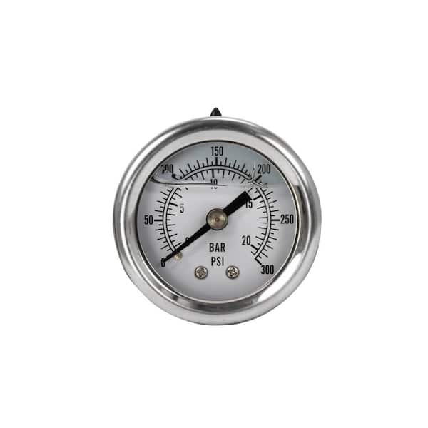Husky 1.7 in. Liquid Filled Pressure Gauge with 1/8 in. NPT Back Mount (2)