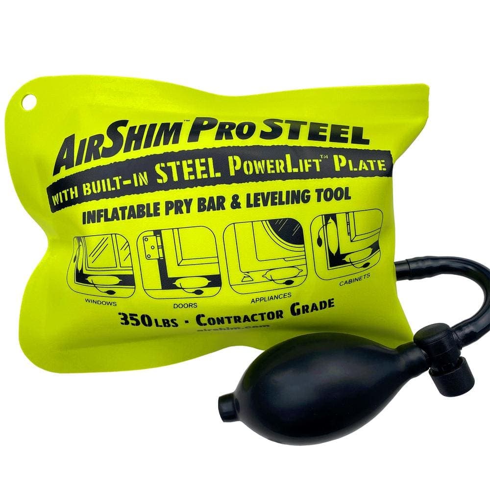 Calculated Industries Contractor Grade AirShim Pro STEEL: Dual-Functioned Inflatable Pry Bar and Leveling Tool with Steel PowerLift Plate