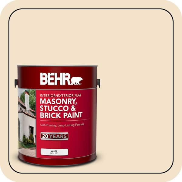 BEHR 1 gal. #ECC-12-1 Dappled Sunlight Flat Interior/Exterior Masonry, Stucco and Brick Paint (2)