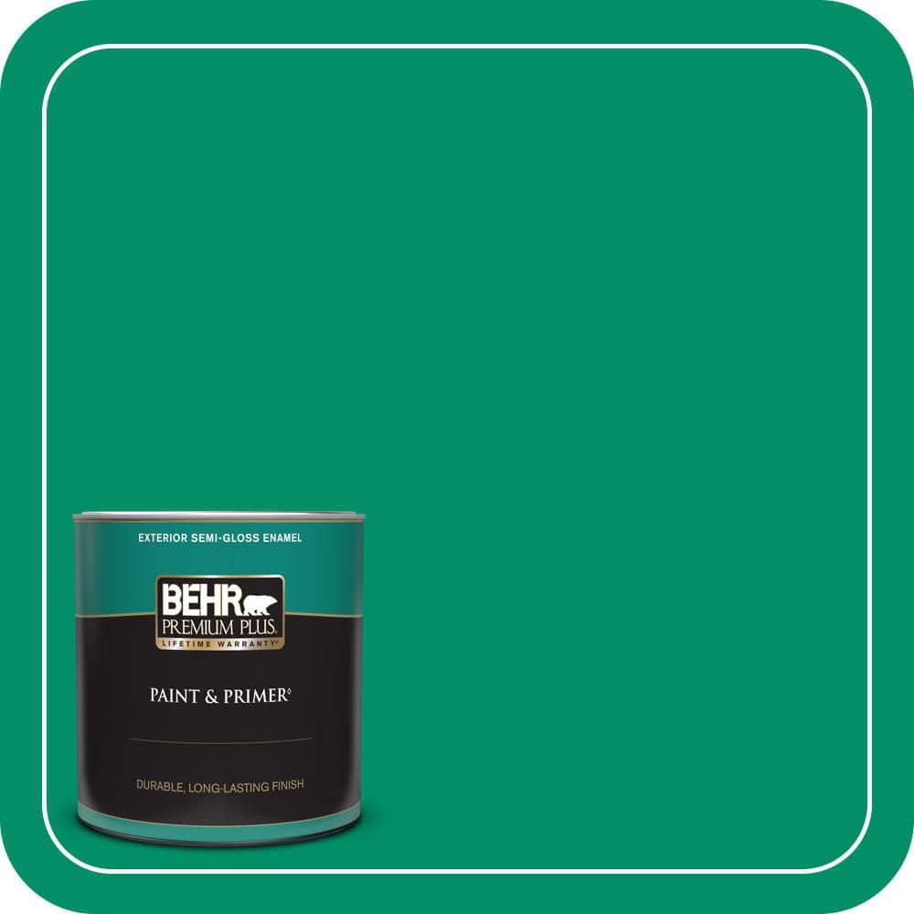 BEHR PREMIUM PLUS 1 qt. #MQ4-15 Balsam Semi-Gloss Enamel Exterior Paint & Primer