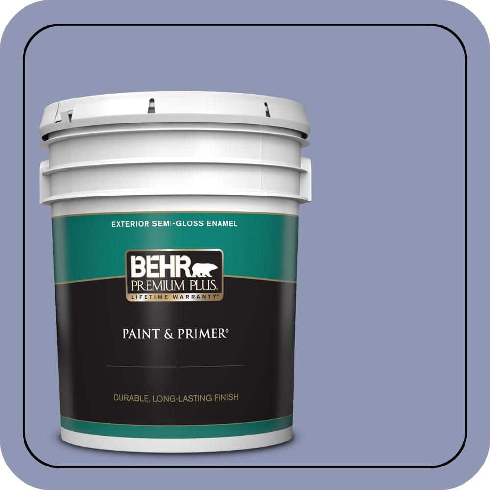 BEHR PREMIUM PLUS 5 gal. #S540-4 Vintage Ribbon Semi-Gloss Enamel Exterior Paint & Primer
