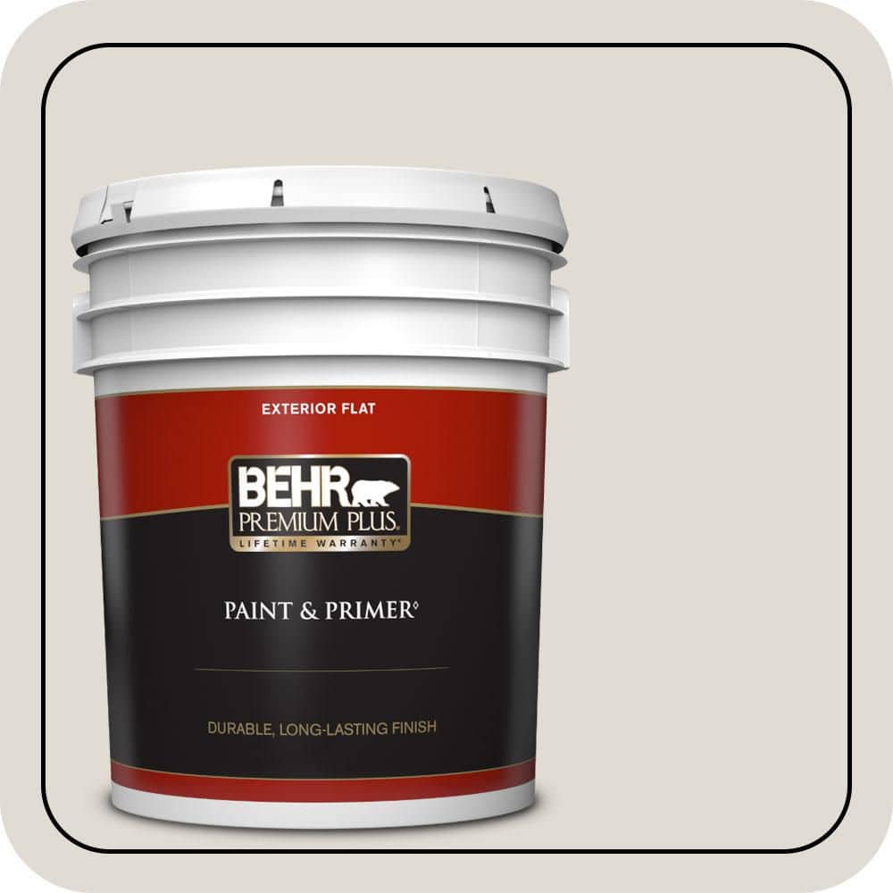 BEHR PREMIUM PLUS 5 gal. #T13-2 Empire Porcelain Flat Exterior Paint & Primer