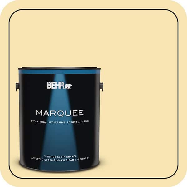 BEHR PREMIUM PLUS 5 gal. #370C-3 Sweet Corn Semi-Gloss Enamel Low Odor Interior Paint & Primer (2)