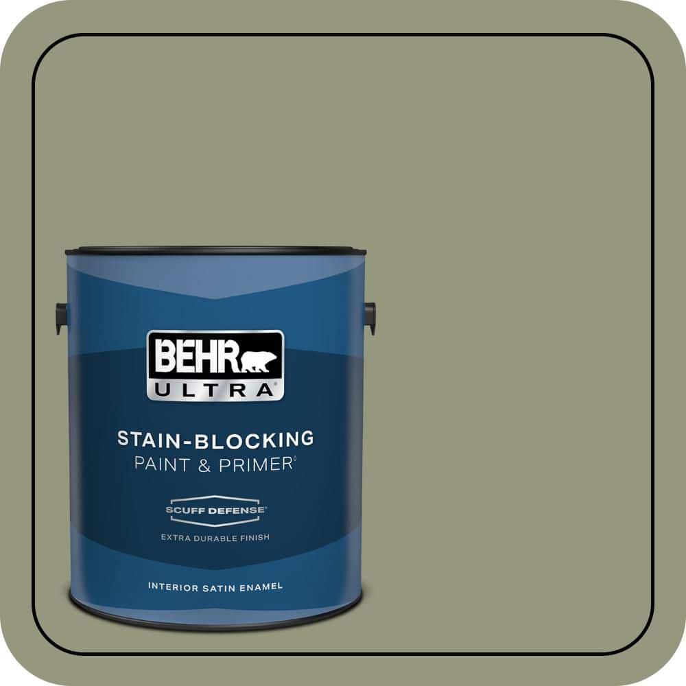 BEHR ULTRA 1 gal. #S380-5 Milkweed Pod Extra Durable Satin Enamel Interior Paint & Primer