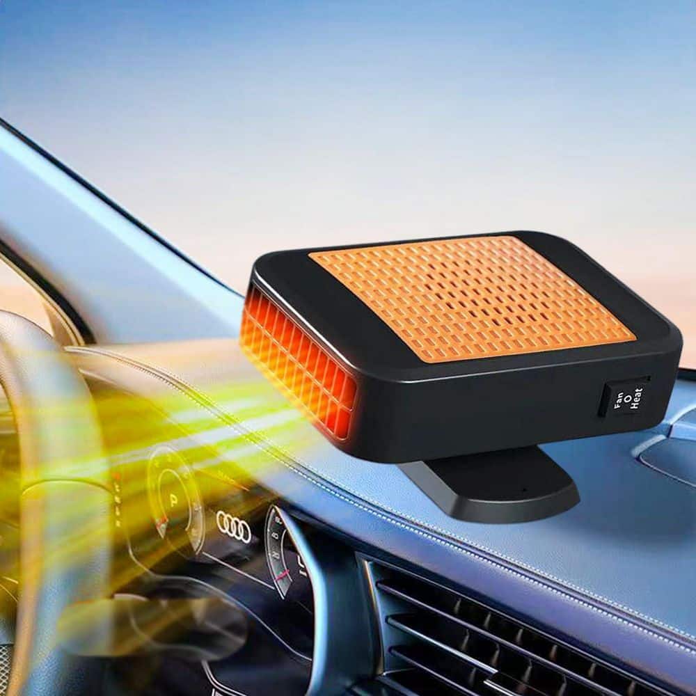 N/A 12V Electric Car Heater 200W 2-in-1 Heating and Cooling Fan 360° Rotatable Defrost Defogger Plug in Cigarette Lighter (3)