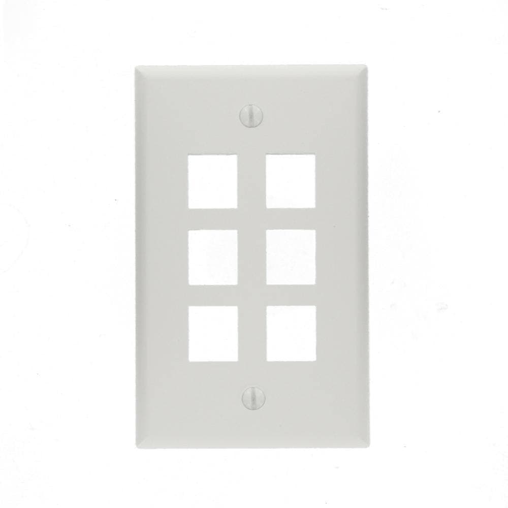 Leviton White 1-Gang Audio/Video Wall Plate (1-Pack) 41080-6WP (2)