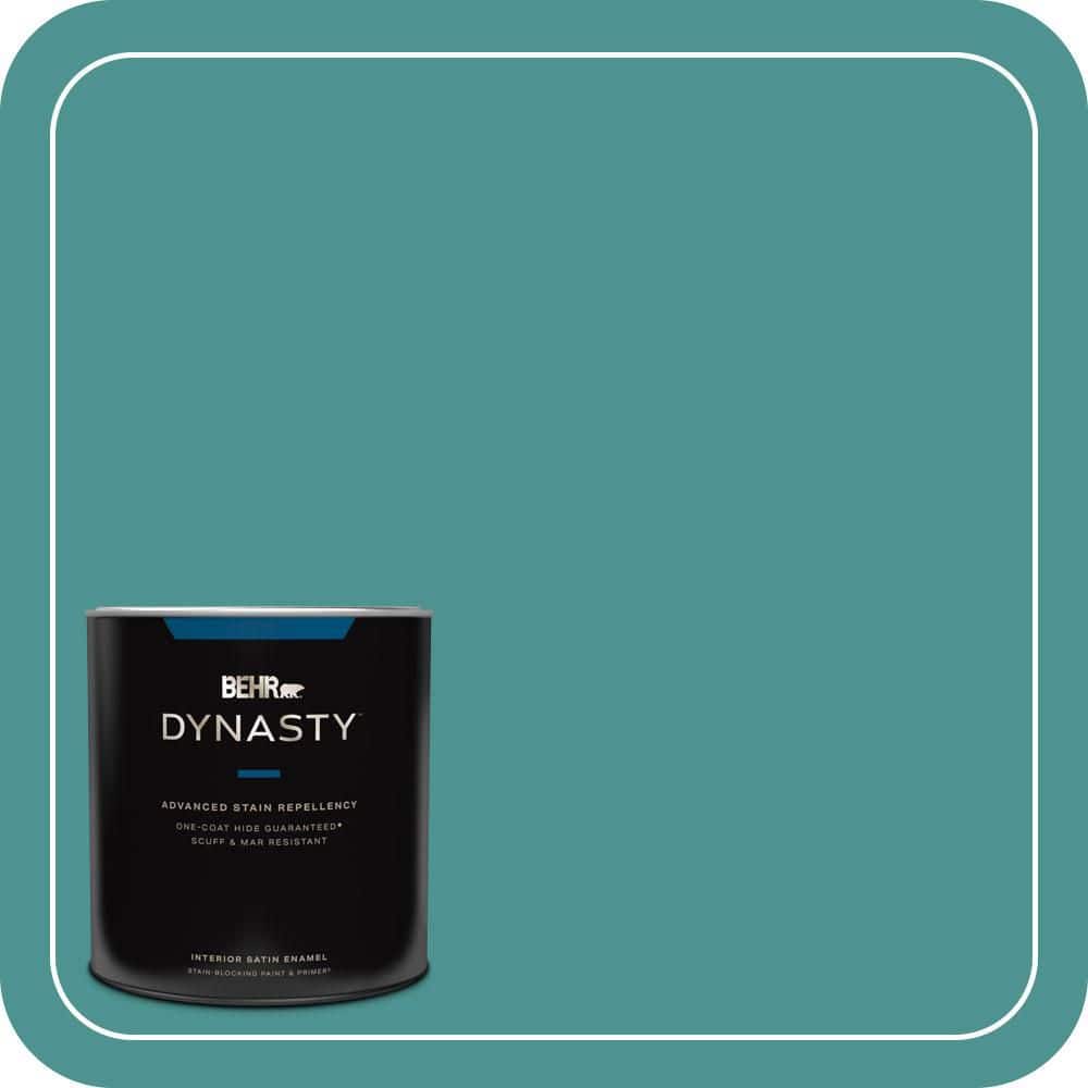 BEHR DYNASTY 1 qt. #500D-6 Mirage Lake Satin Enamel Interior Stain-Blocking Paint and Primer